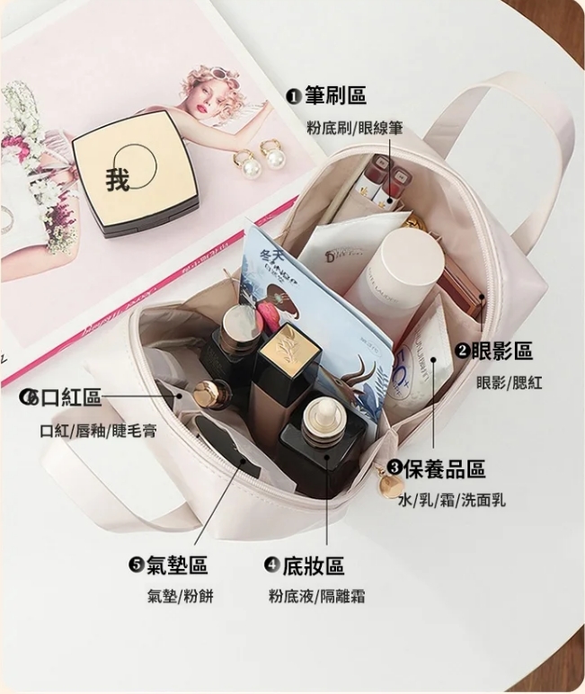 大容量貝殼牛皮手提化妝包 全台免運 貨到付款 無理由退貨 大容量貝殼牛皮手提化妝包 全台免運 貨到付款 無理由退貨